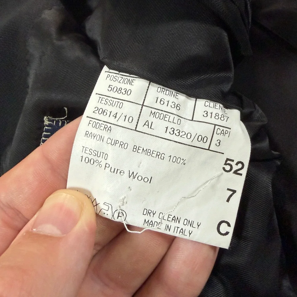 Vintage Canali Mens 42S Black Pure Wool 3-Button Blazer Sport Coat Made in Italy